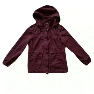 Women's Ann Taylor Zip Up Long Sleeve Jacket with Hood Size Medium Utility